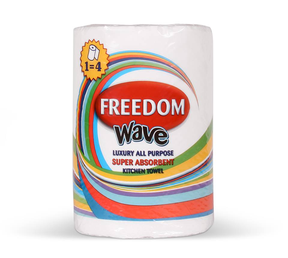 Freedom Wave Super Absorbent Kitchen Roll (Singles) x 6 Lacey