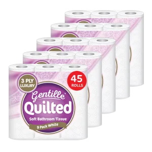 Gentille Quilted 9pk Toilet Roll x 5 (PM £2.79)